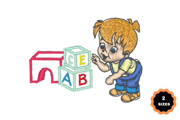 Boy Plays with Letters