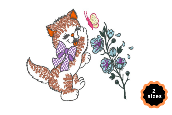 Cat Playing with a Butterfly