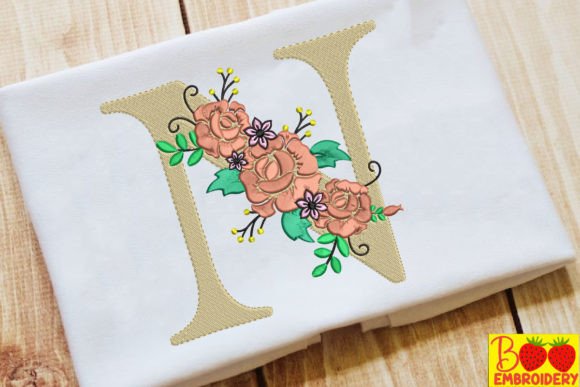 Letter N and Flower