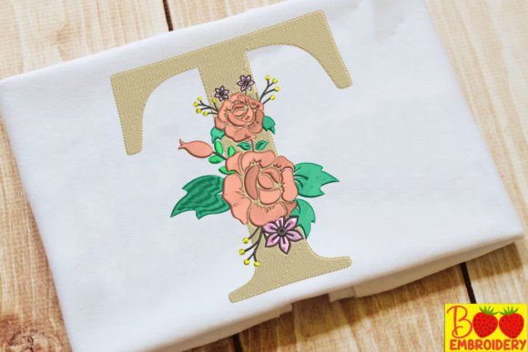 Letter T and Flower